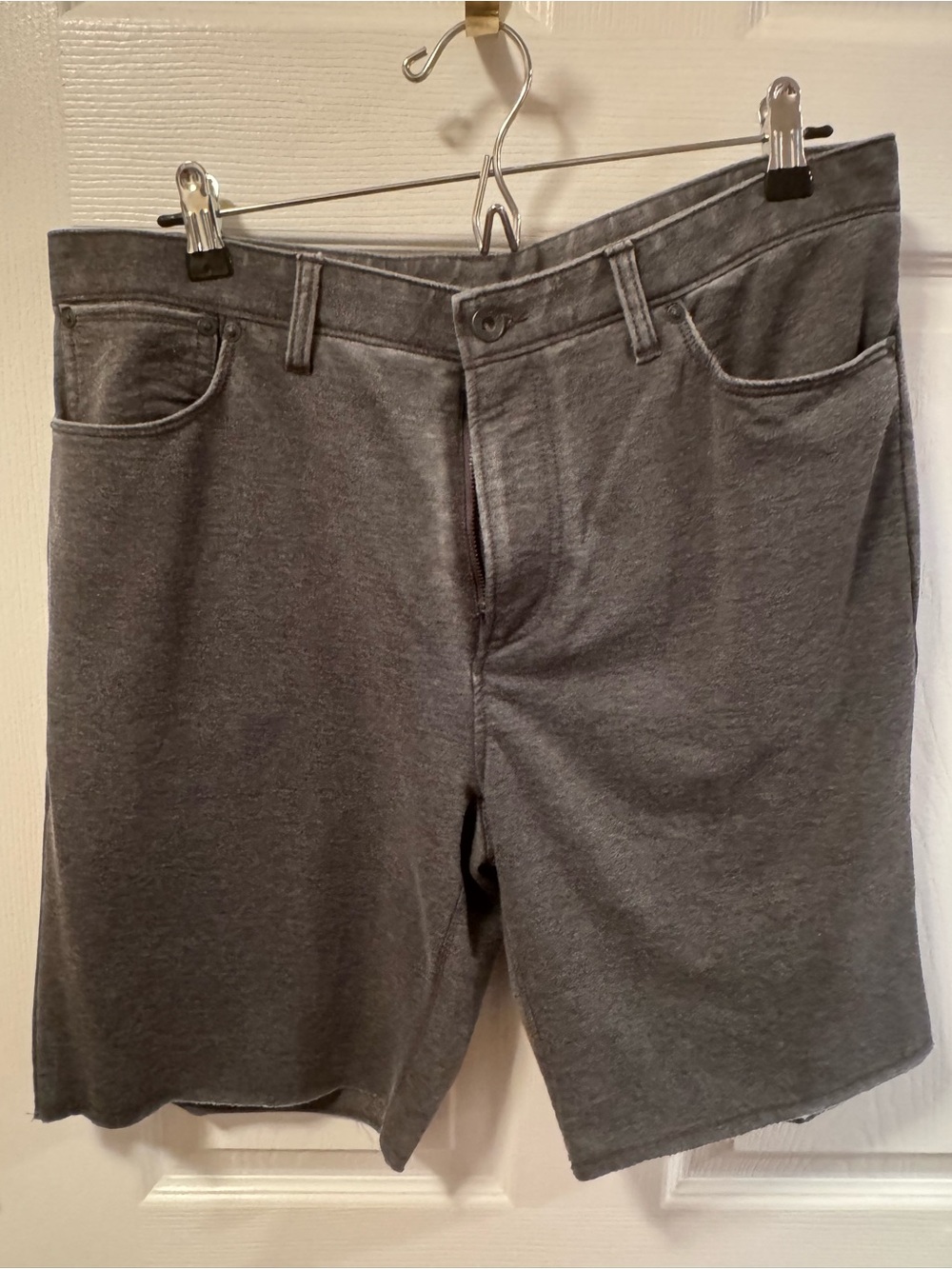 John Varvatos Gray Five-Pocket Jean Shorts